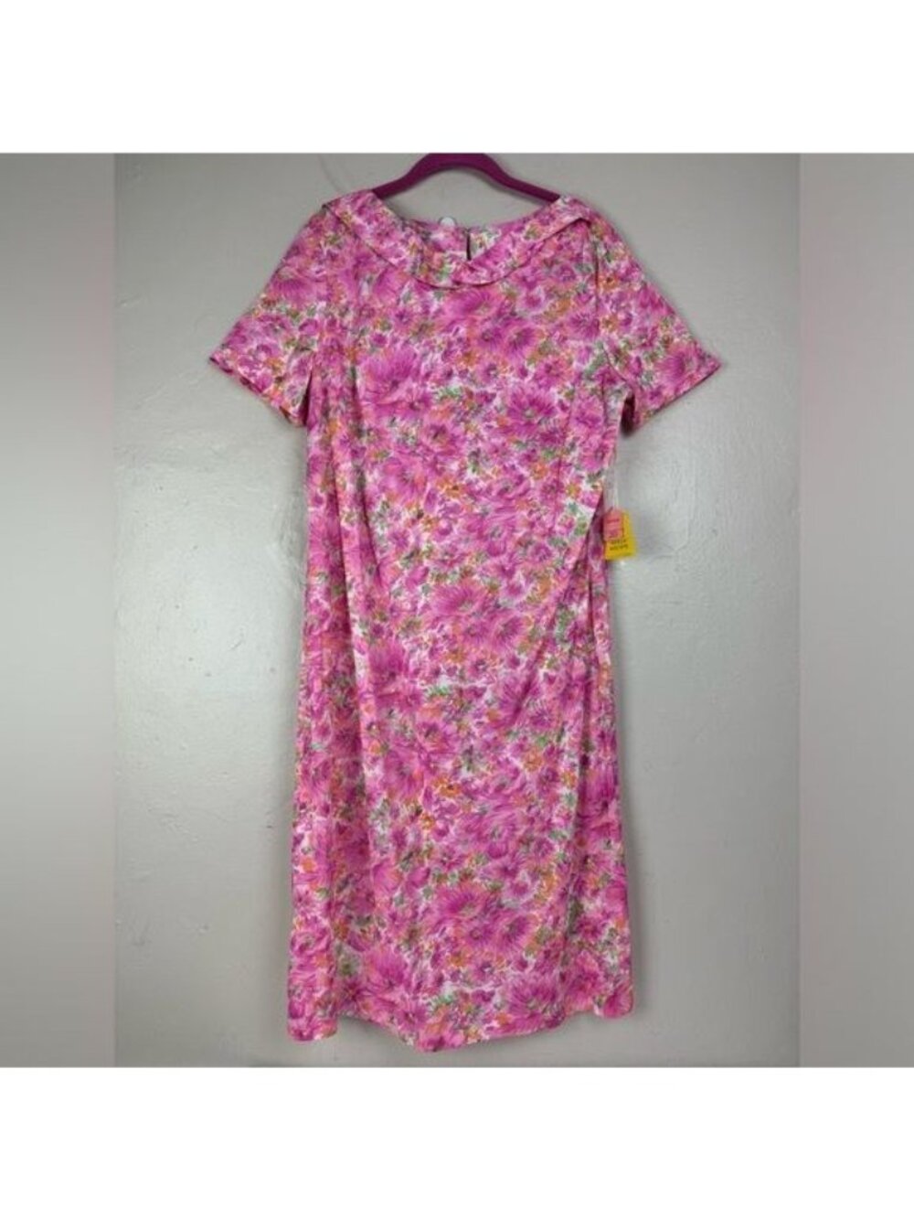 AM&A's Pink Floral Sheath Dress Large NWT vtg 50s/60s